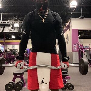 Red and White Jordan Athletic Shorts